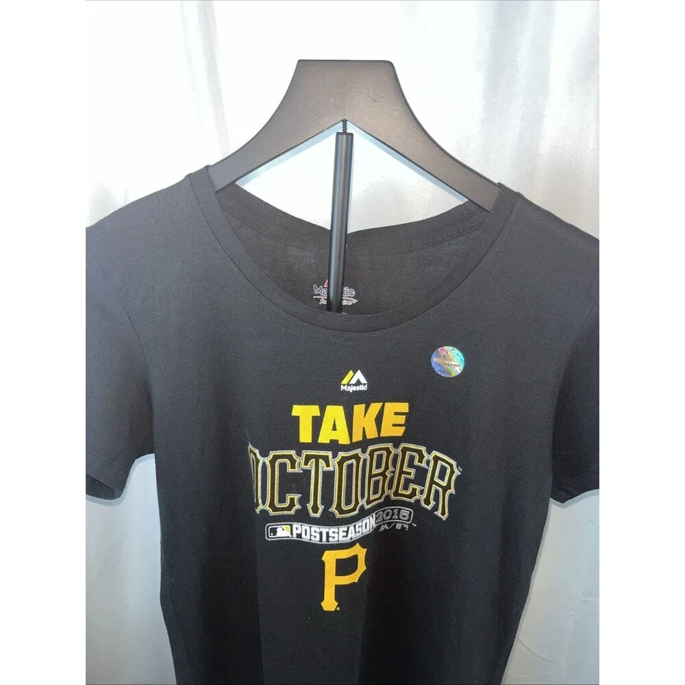 Pittsburgh Pirates Majestic Take October Postseason 2015 Black T-shirt Medium